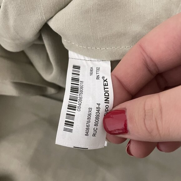 Zara Womens Satin Effect Blazer Jacket Belted XS Stone Limited Ed 8404/676 NWT - Picture 9 of 16